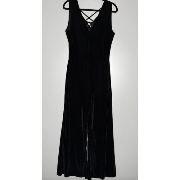 Spirit Halloween Velour Flare Wide Leg Witch Jumpsuit Costume Women's Size Large - Picture 1 of 8